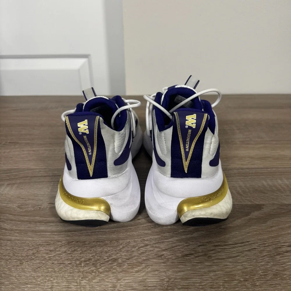 Adidas AlphaBoost V1 Washington Huskies White Purple Gold IE1036 Mens Size 11